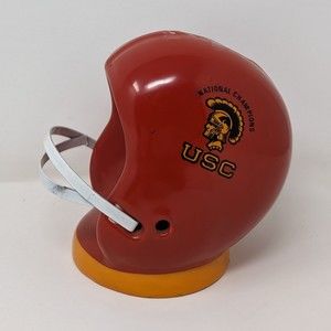 1967 USC Trojans NCAA National Champions Mini Football Helmet Coin Bank So Cal